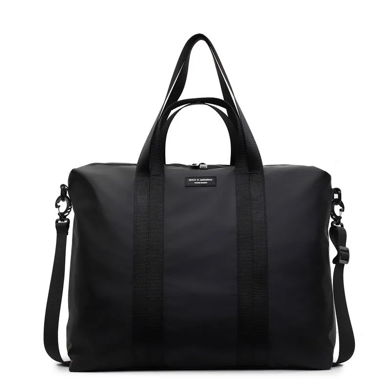 Lightweight oxford cloth tote bag in black, grey, or champagne for business travel.