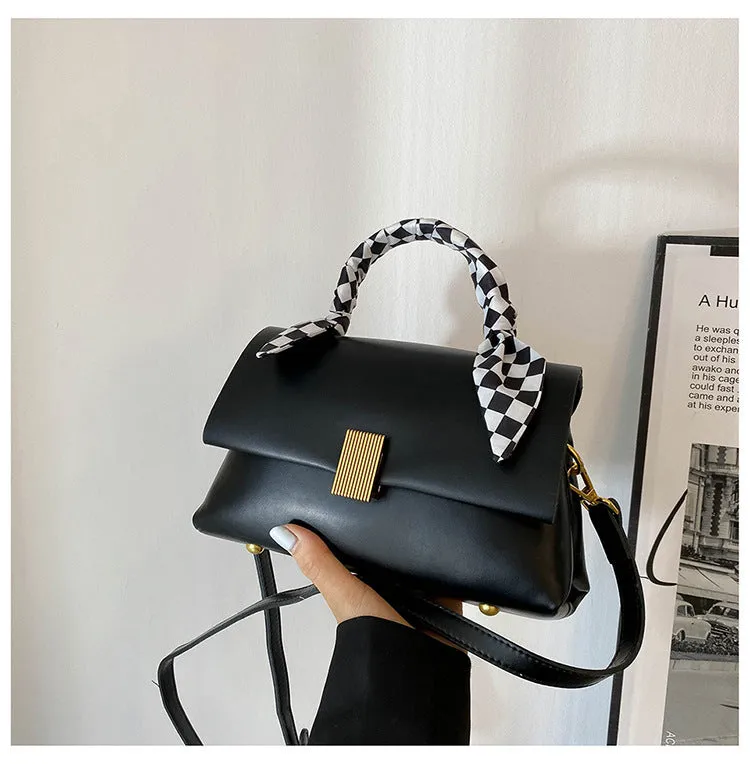 PU business commuter shoulder handbag in horizontal square shape showing five colour options