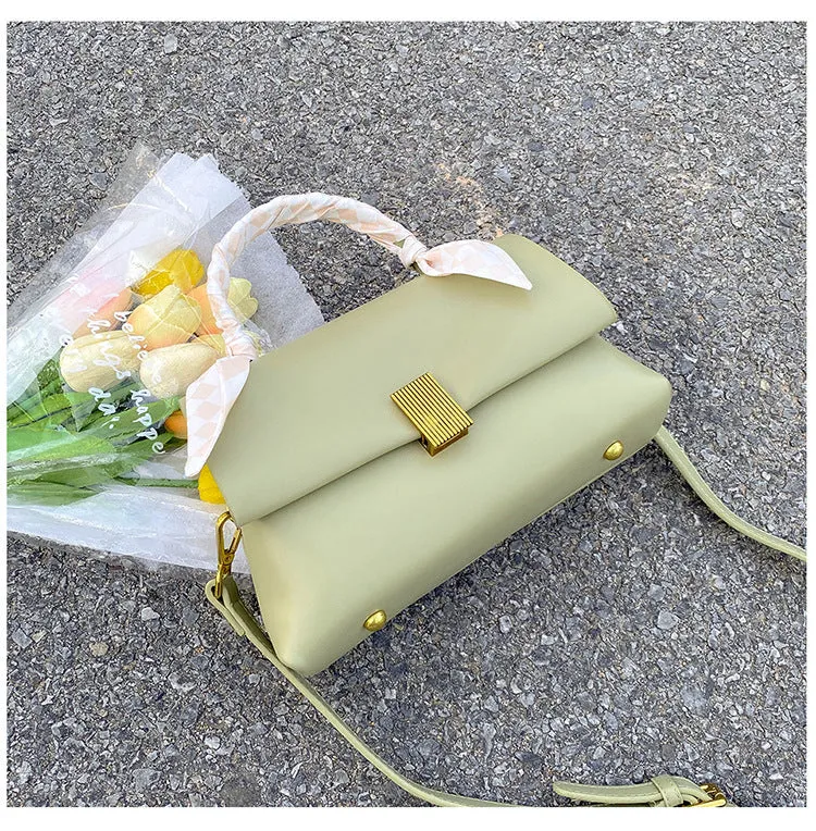PU business commuter shoulder handbag in horizontal square shape showing five colour options