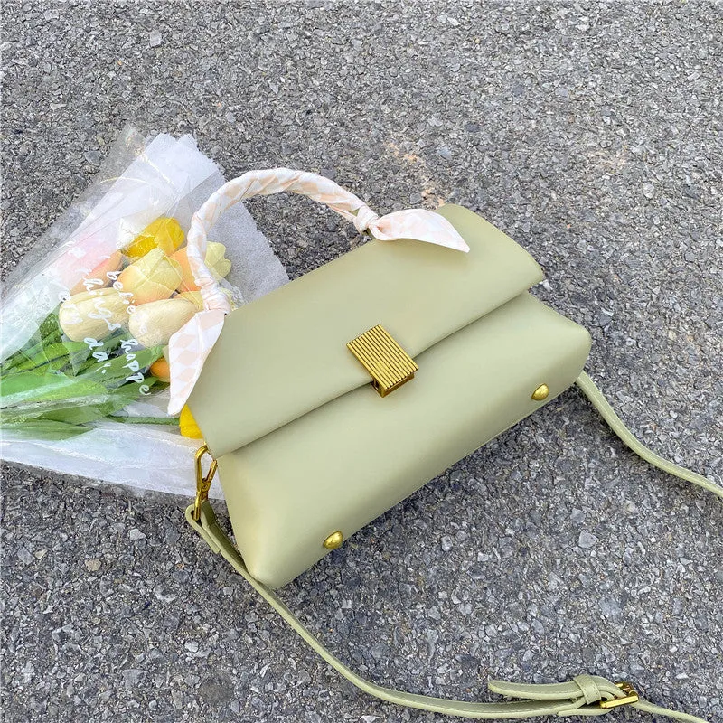 PU business commuter shoulder handbag in horizontal square shape showing five colour options