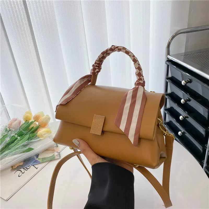 PU business commuter shoulder handbag in horizontal square shape showing five colour options