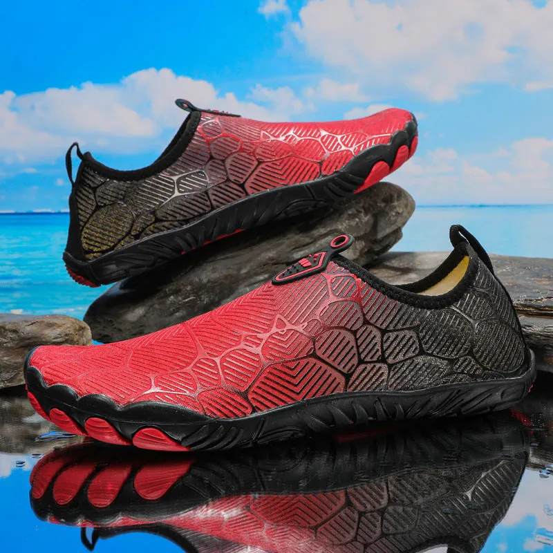 Men's outdoor hiking shoes with non-slip soles and front strap fastening in multiple colour options