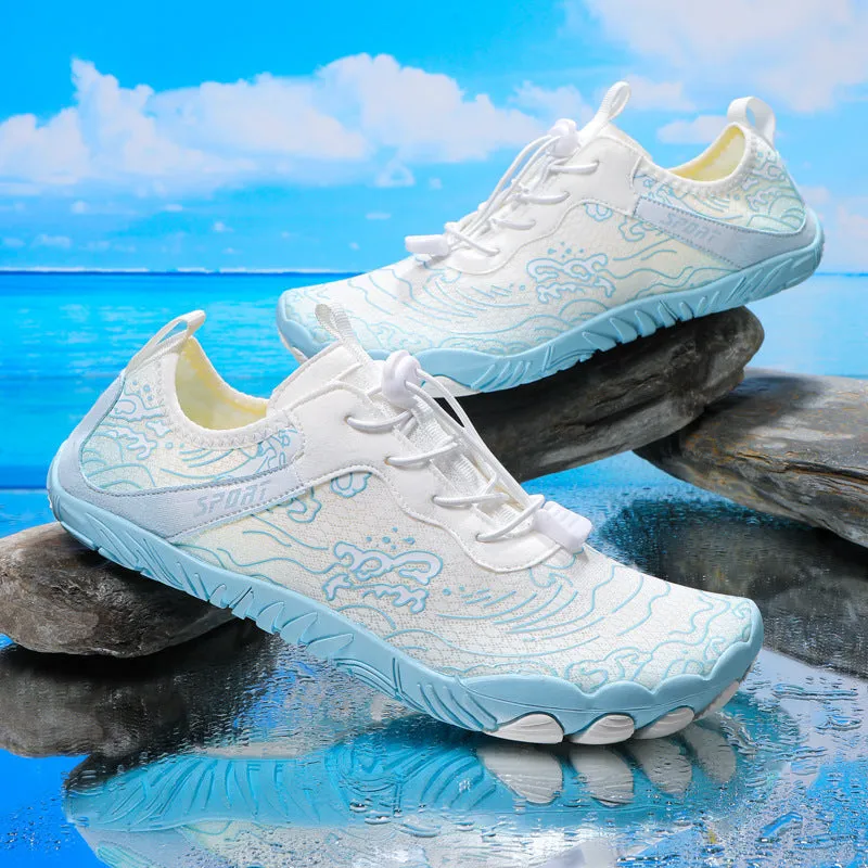 Men's outdoor hiking shoes with non-slip soles and front strap fastening in multiple colour options
