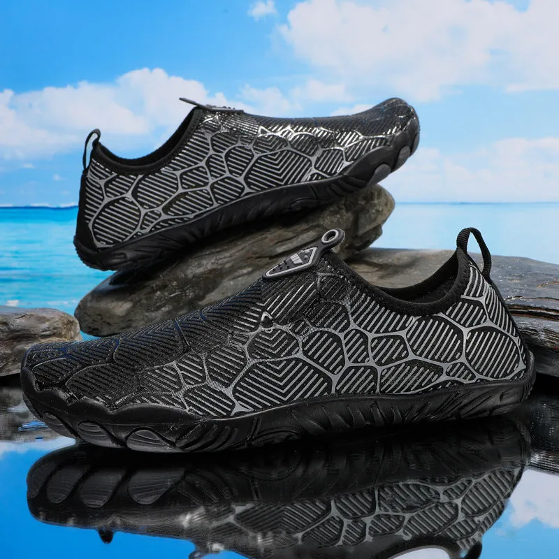 Men's outdoor hiking shoes with non-slip soles and front strap fastening in multiple colour options