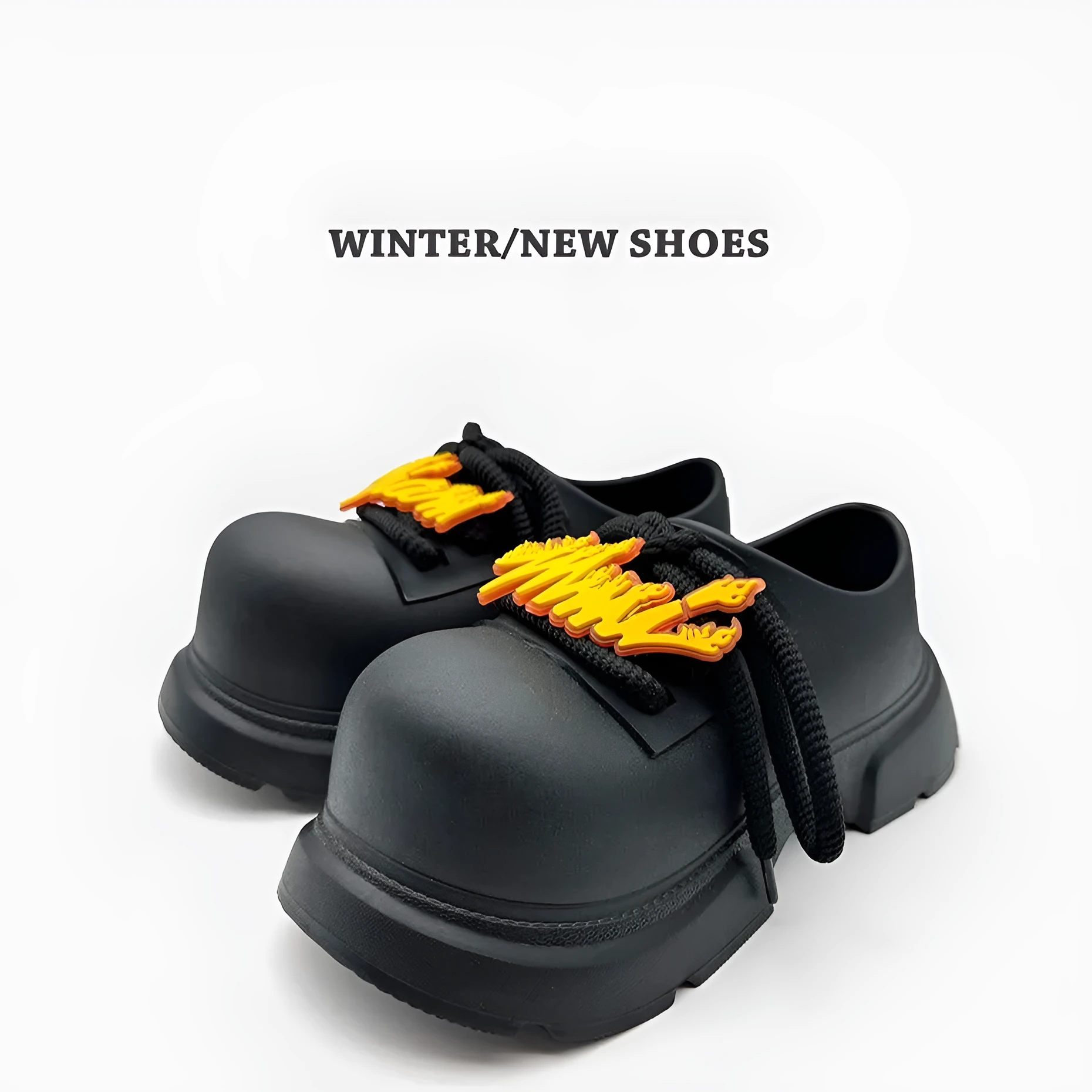 Black Warrior colour thick sole casual shoes for men and women with height increase design.