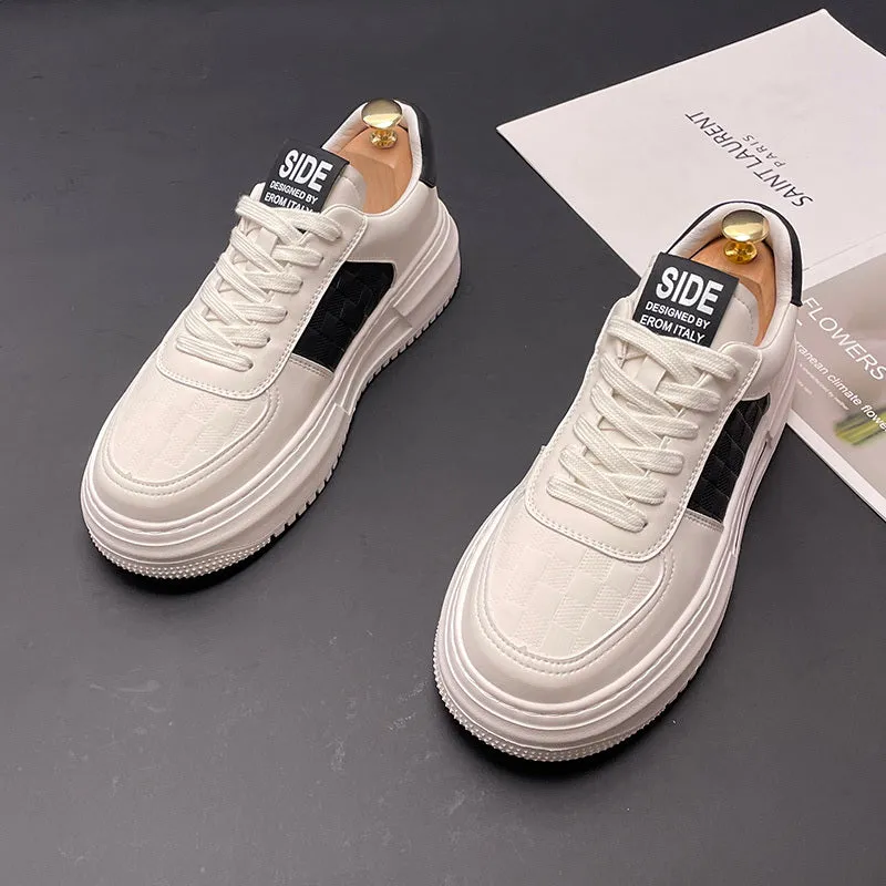 Unisex white and green cloth sports casual shoes with rubber foam soles.