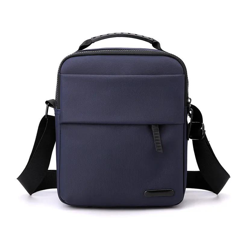 Men's waterproof crossbody bag in army green with PU leather exterior and sewing line detail