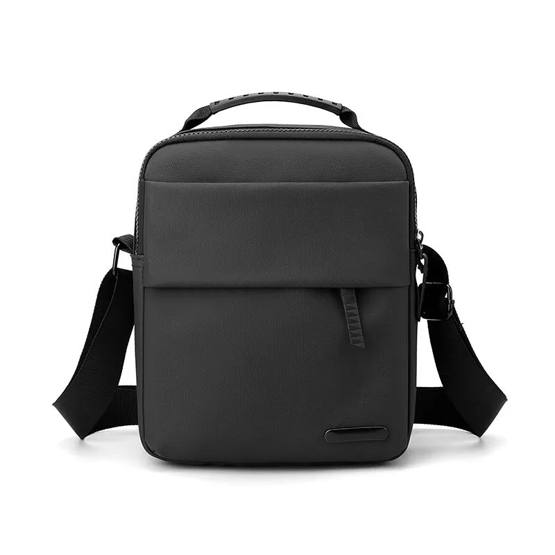 Men's waterproof crossbody bag in army green with PU leather exterior and sewing line detail
