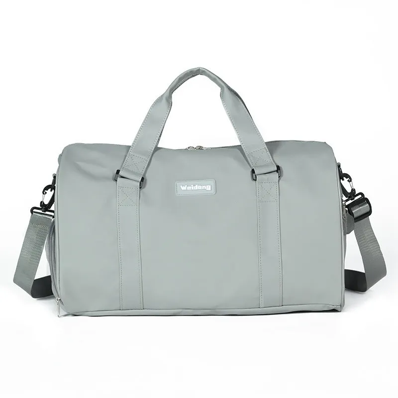 Portable female large capacity swimming bag in gray Oxford cloth with black trim
