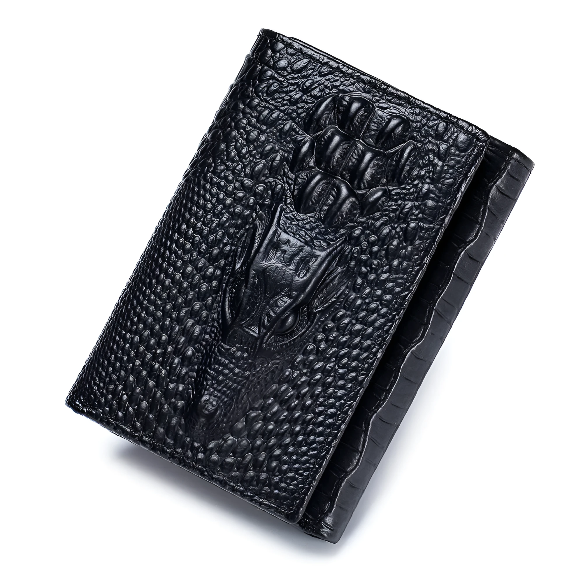 Genuine leather men's short wallet with driver's license slot, solid colour, first layer cowhide, dark brown