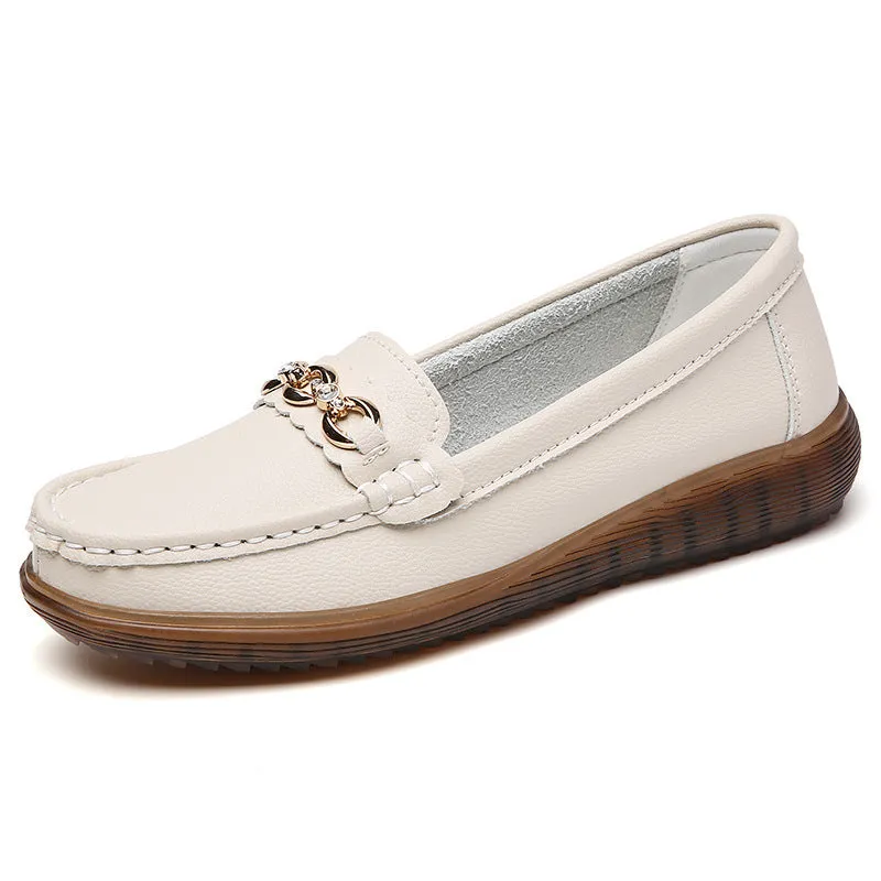 Tendon bottom flats non-slip soft sole round toe low heel 1-3cm women's casual shoes black