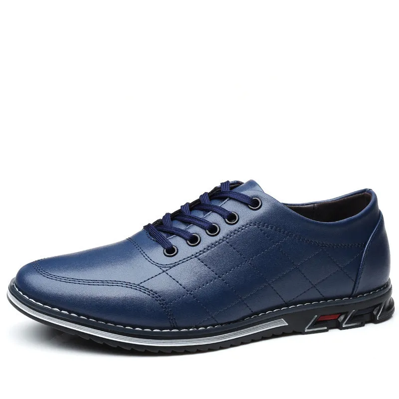 Non-slip casual sports shoes with round toe, square heel, artificial PU upper, and rubber sole in black