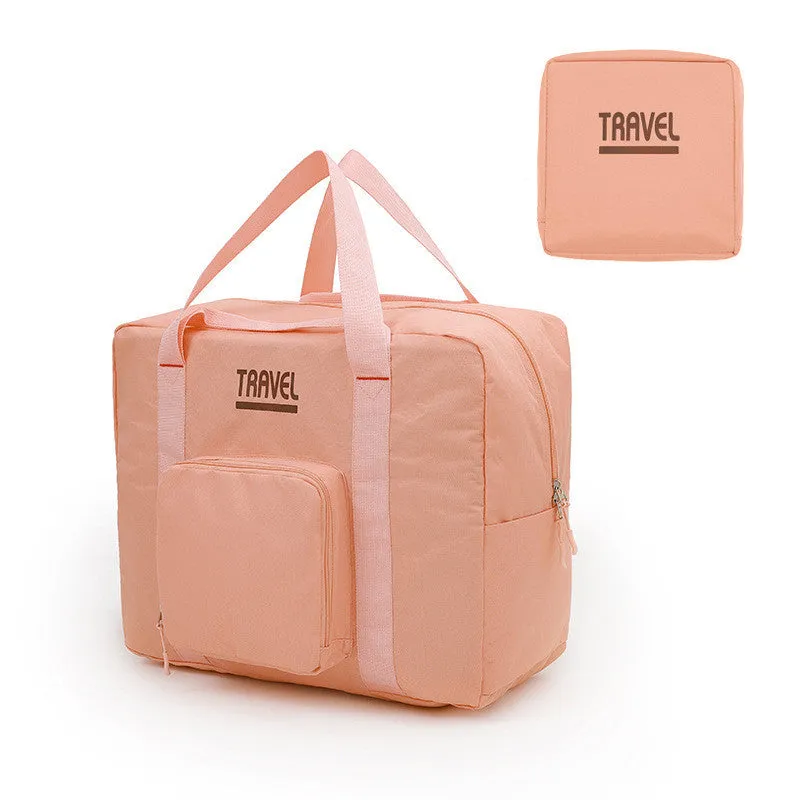 Cube-shaped travel storage bag in 300D Oxford cloth available in black, grey, khaki, pink