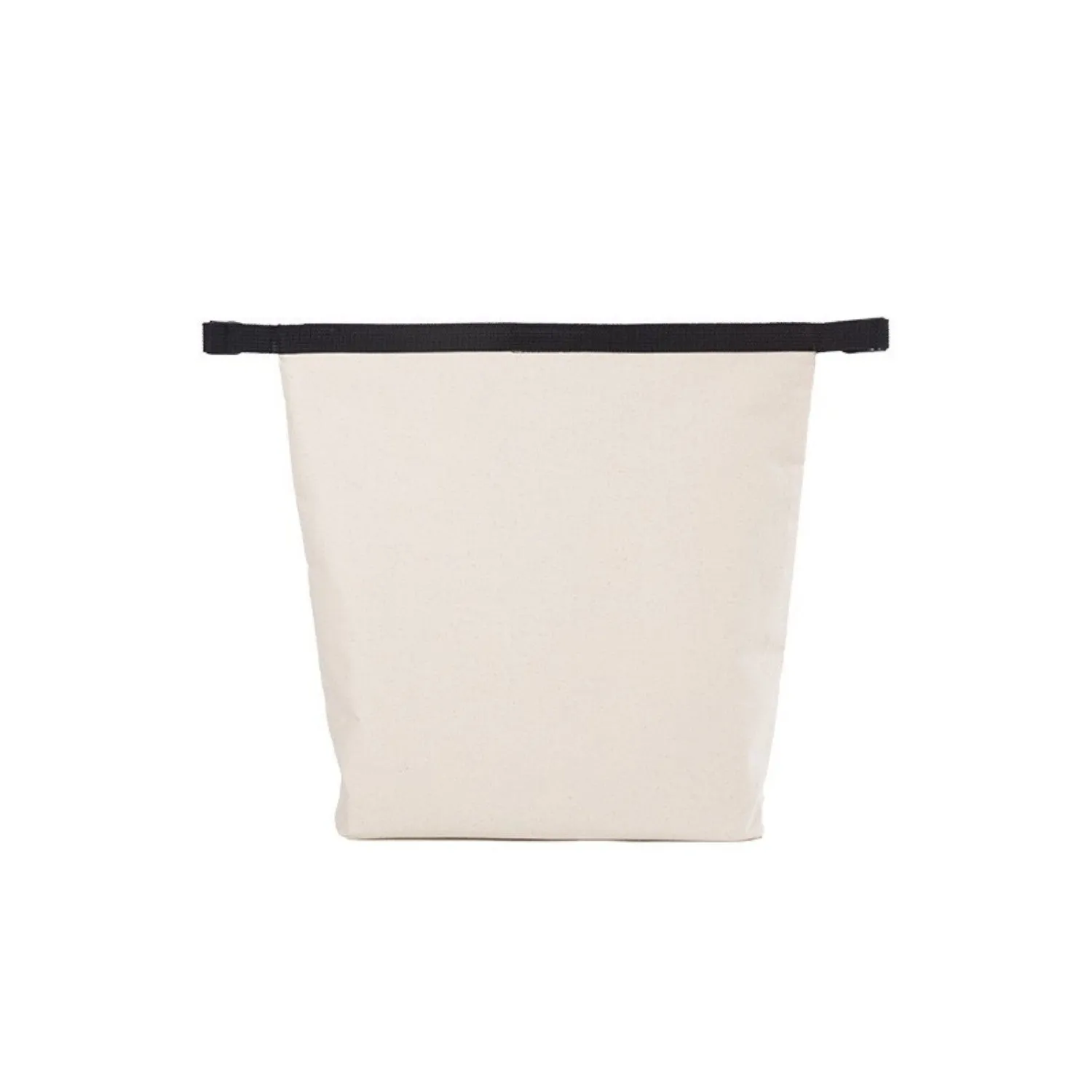 Portable lunch canvas bag in natural colour with PEVA lining for office workers