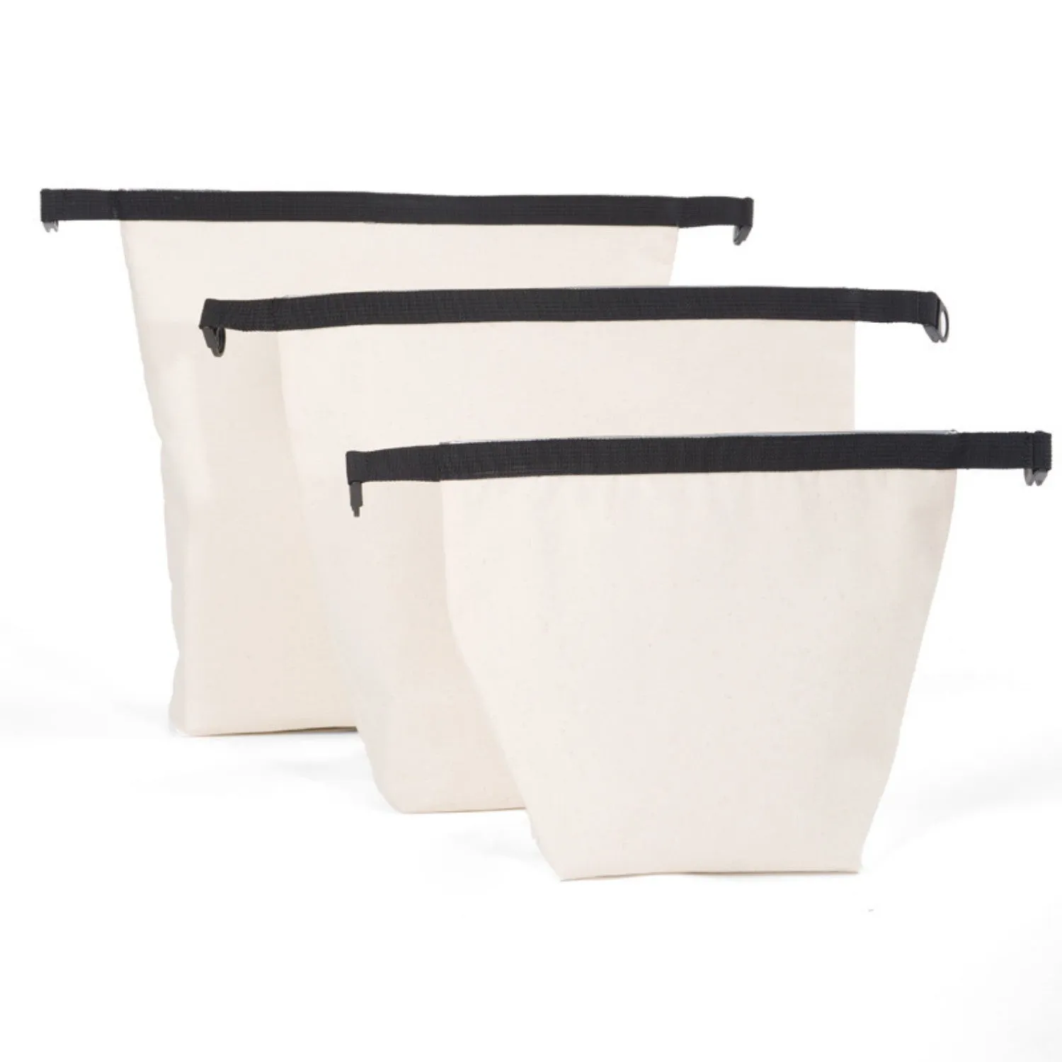 Portable lunch canvas bag in natural colour with PEVA lining for office workers