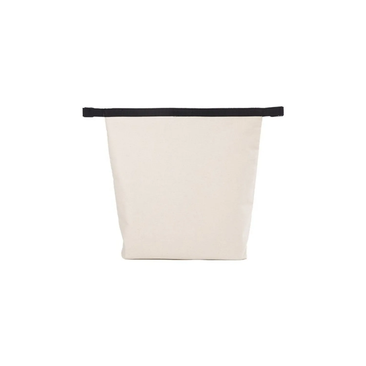 Portable lunch canvas bag in natural colour with PEVA lining for office workers