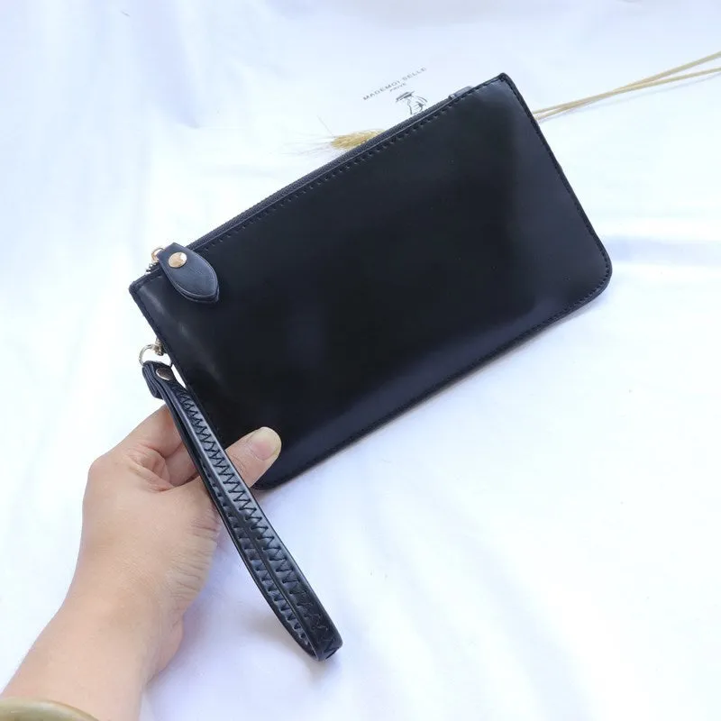 Mini touch screen phone bag with soft surface in blue, black, rose red, brown