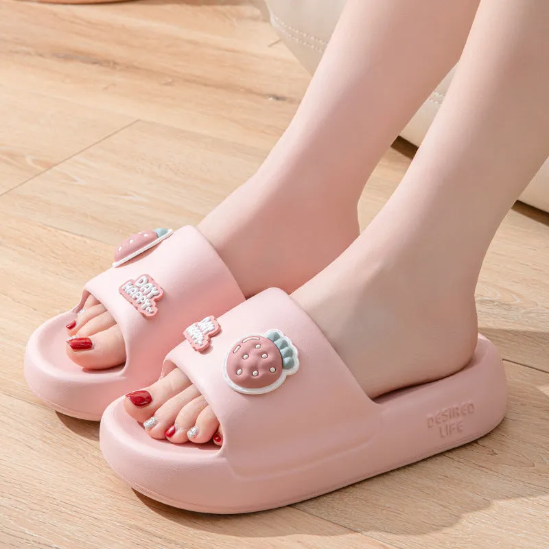 Indoor cartoon platform EVA slippers with thickened sole, available in various colours and sizes