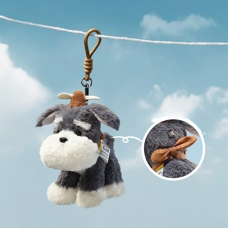 Babycare plush West Highland dog bag keychain pendant with PP cotton filling in white and brown