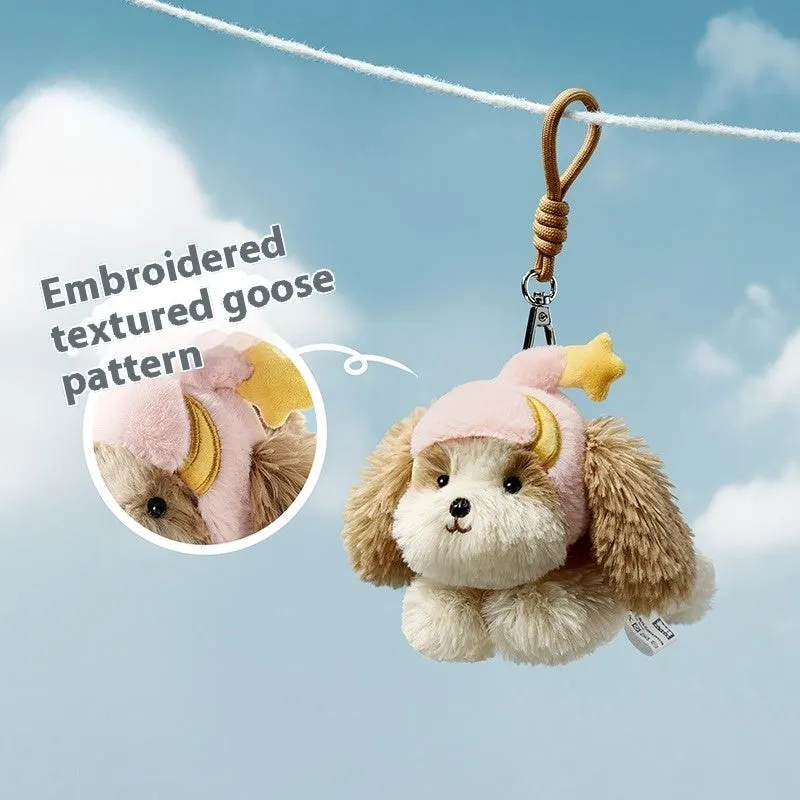 Babycare plush West Highland dog bag keychain pendant with PP cotton filling in white and brown