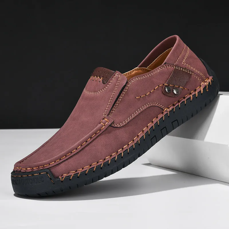 Men's business casual shoes with breathable microfiber upper, round toe, and lace-up closure available in multiple colours