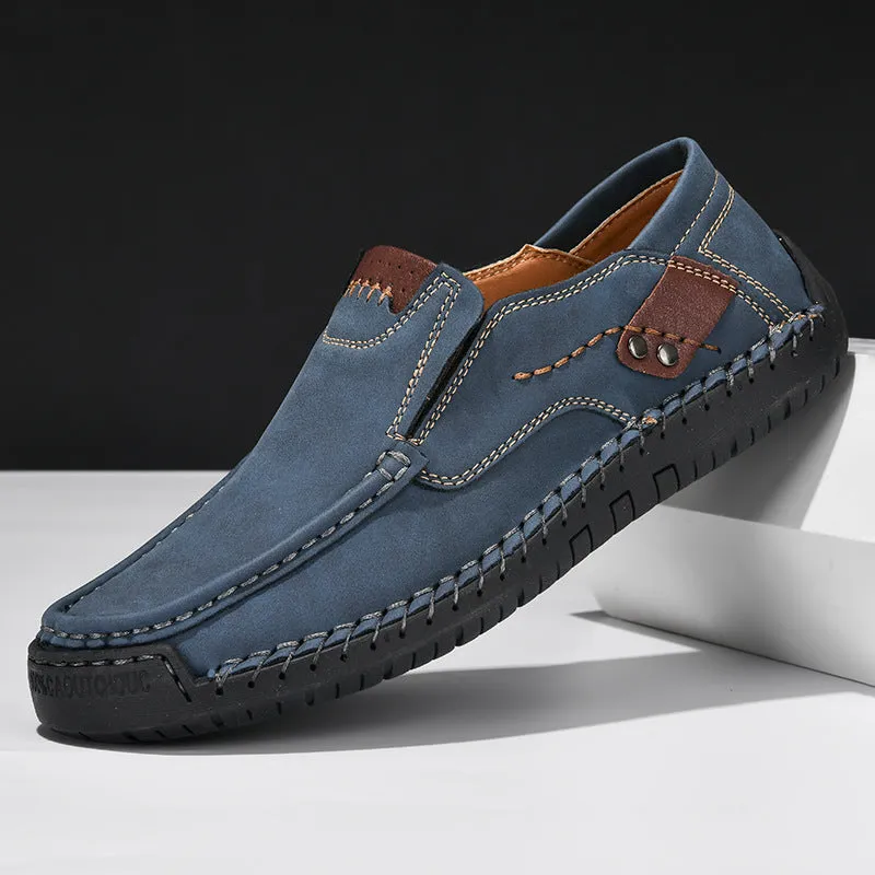 Men's business casual shoes with breathable microfiber upper, round toe, and lace-up closure available in multiple colours