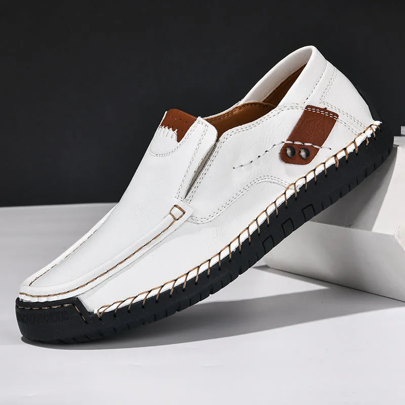 Men's business casual shoes with breathable microfiber upper, round toe, and lace-up closure available in multiple colours
