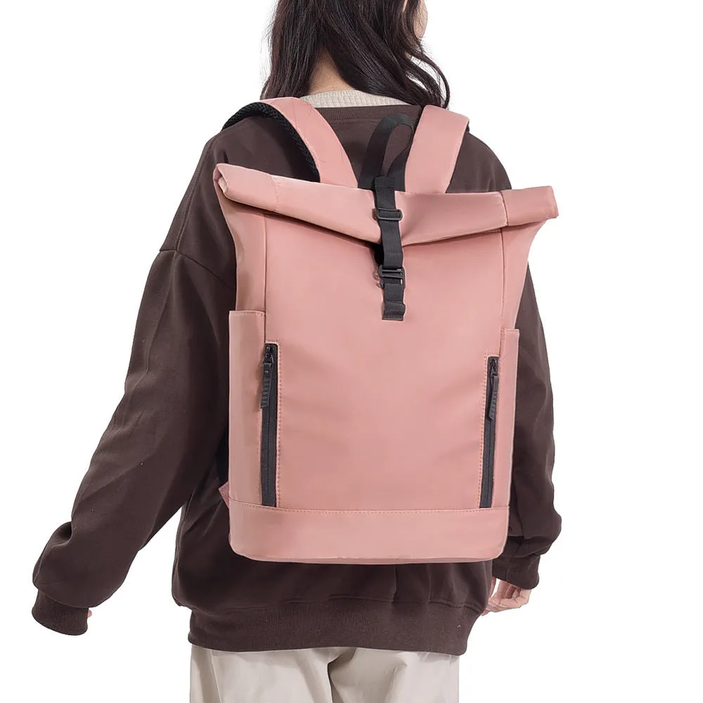 New simple casual wearproof durable backpack computer bag in solid colour with Oxford cloth exterior