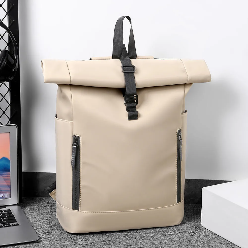 New simple casual wearproof durable backpack computer bag in solid colour with Oxford cloth exterior