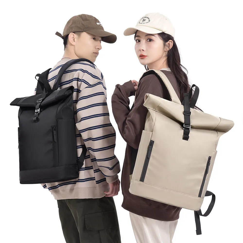New simple casual wearproof durable backpack computer bag in solid colour with Oxford cloth exterior