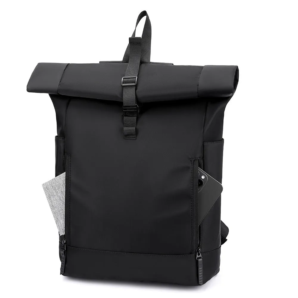 New simple casual wearproof durable backpack computer bag in solid colour with Oxford cloth exterior