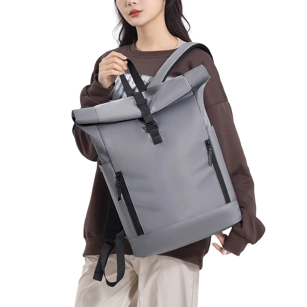 New simple casual wearproof durable backpack computer bag in solid colour with Oxford cloth exterior