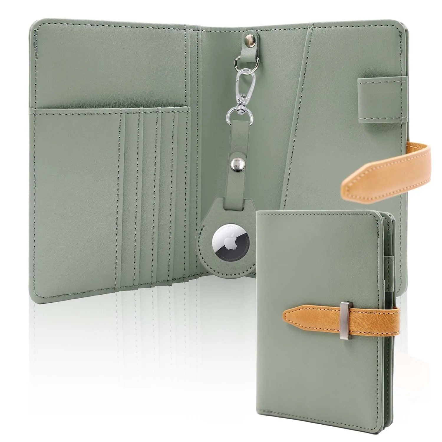 Solid colour waterproof travel card holder with clip, available in black, blue, brown, green, rose red