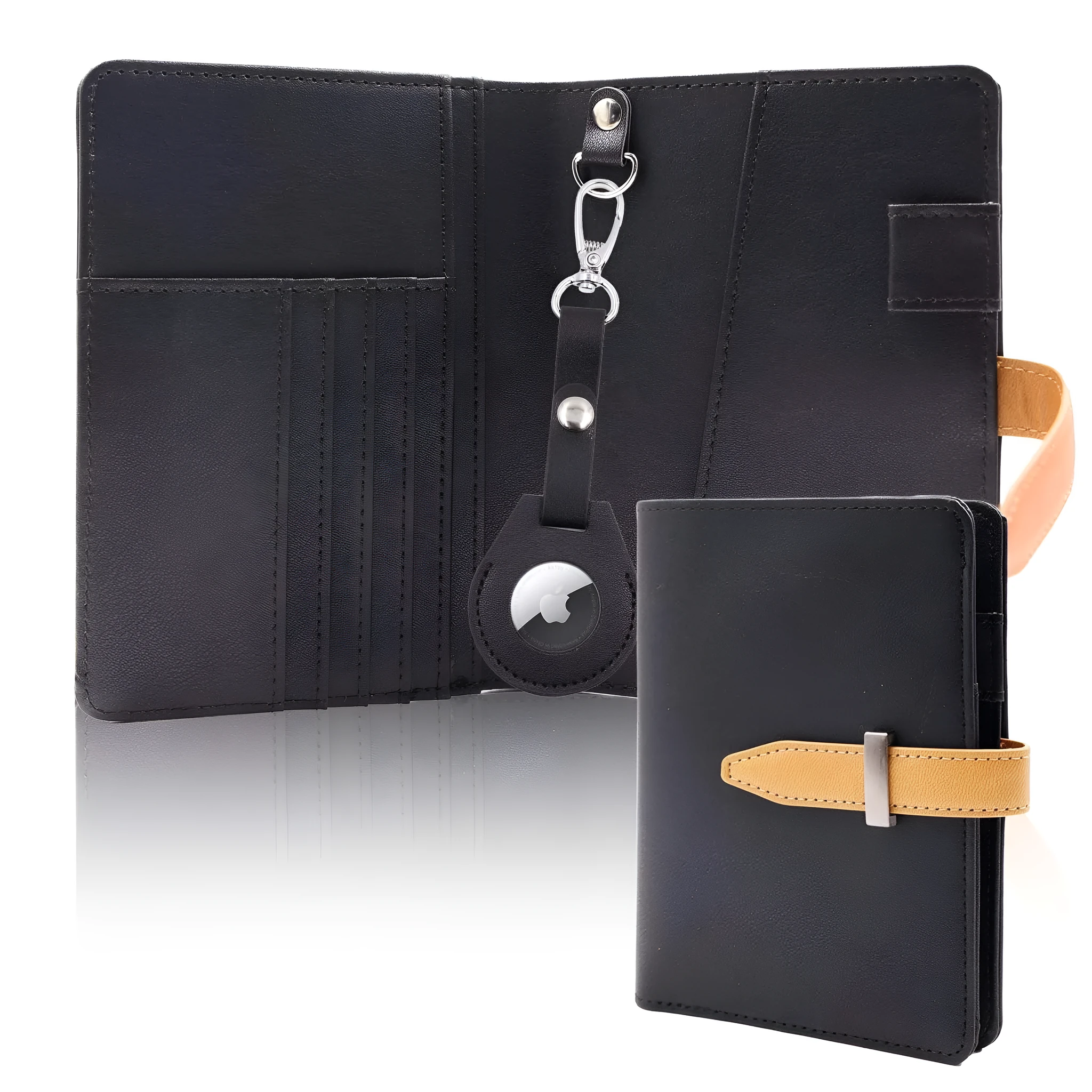 Solid colour waterproof travel card holder with clip, available in black, blue, brown, green, rose red