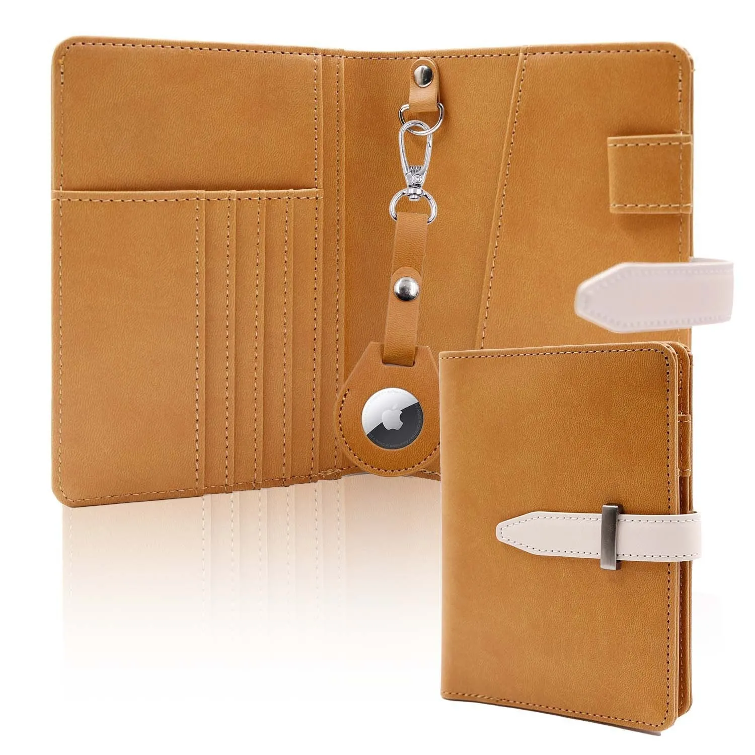 Solid colour waterproof travel card holder with clip, available in black, blue, brown, green, rose red