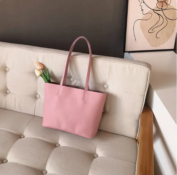 Lightweight medium cowhide leather tote bag for women with zip closure and double joint shoulder strap