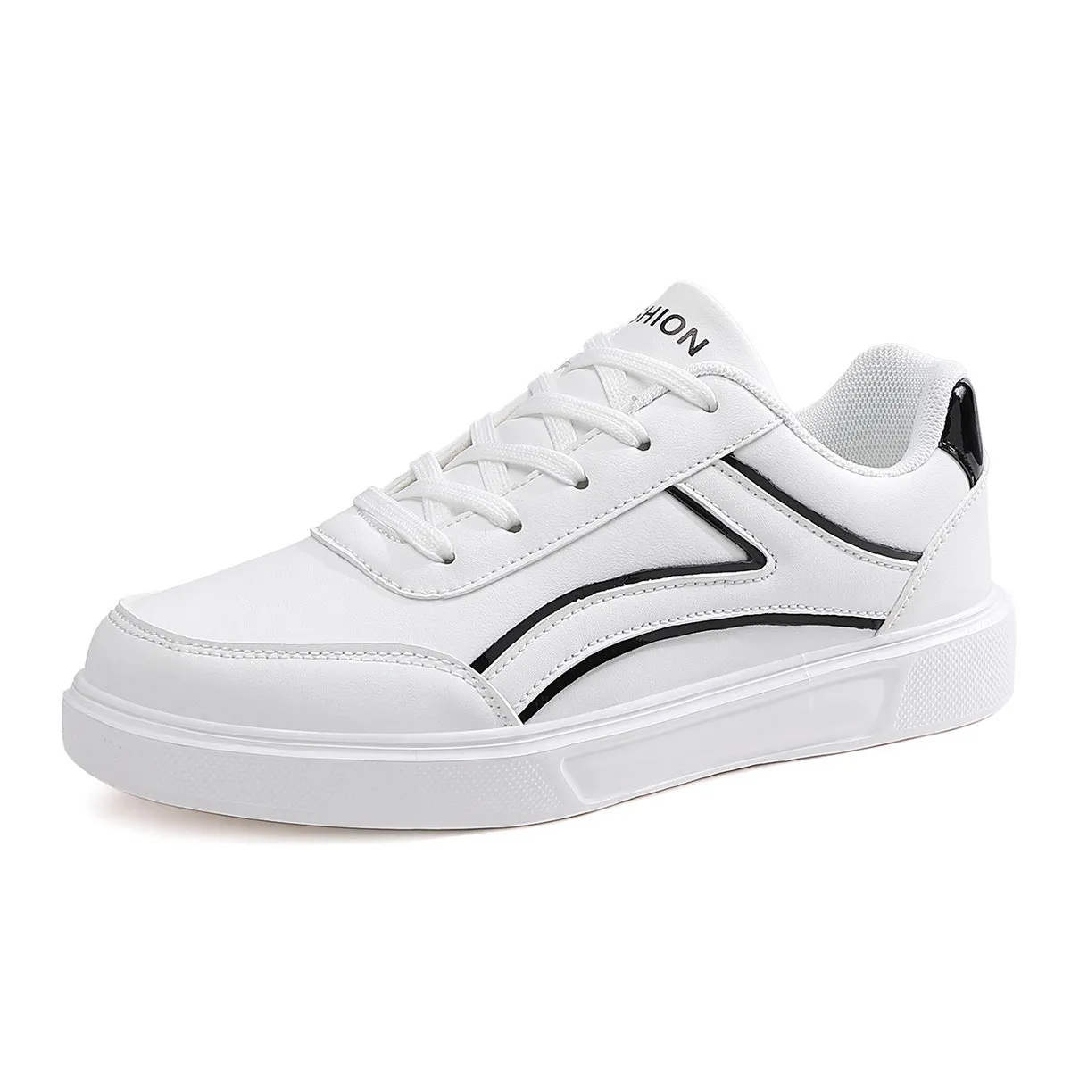 Plus size female board shoes with breathable mesh upper and rubber sole in solid colour low top style
