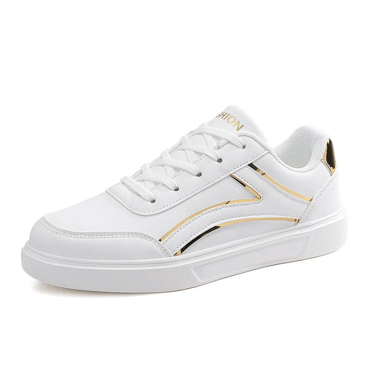 Plus size female board shoes with breathable mesh upper and rubber sole in solid colour low top style