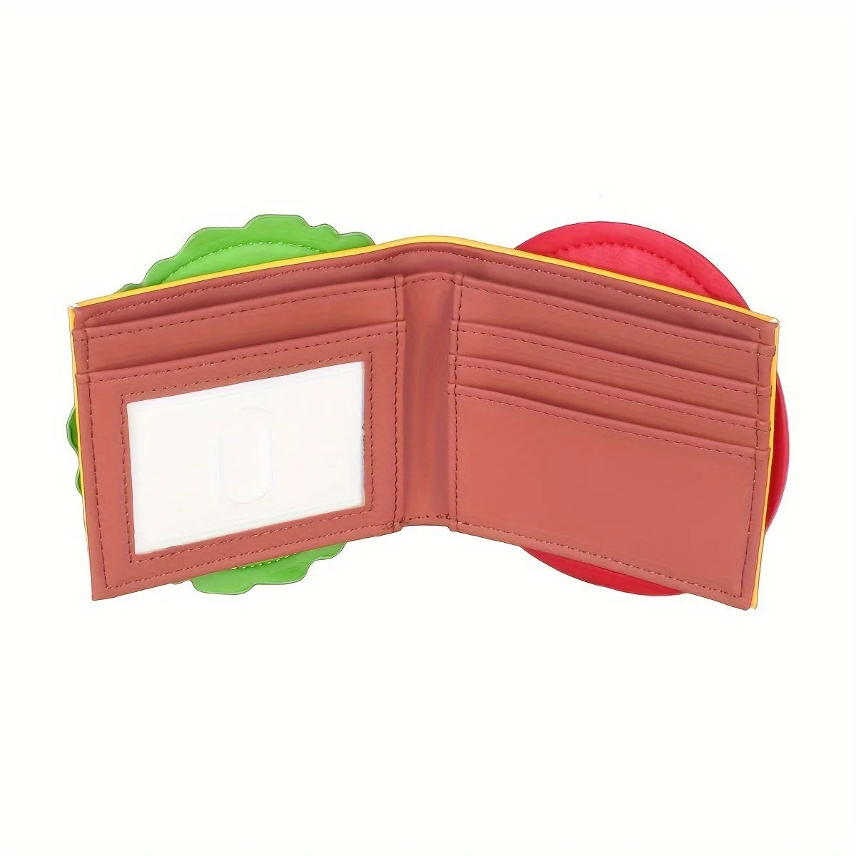 Anti-theft swiping anti-magnetic wallet in Hamburger colour, PU material, compact card holder