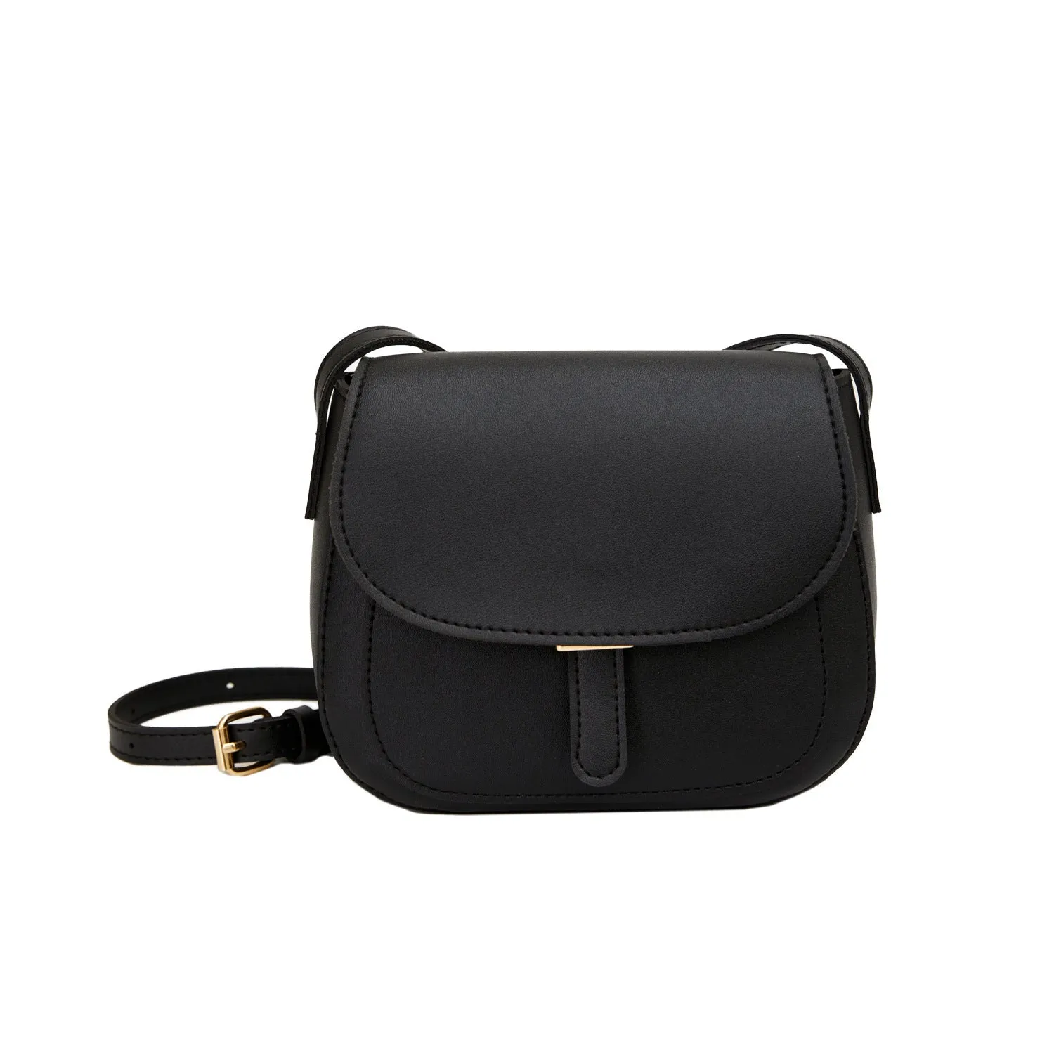 Women's small square PU crossbody bag in brown, horizontal shape, urban simplicity style
