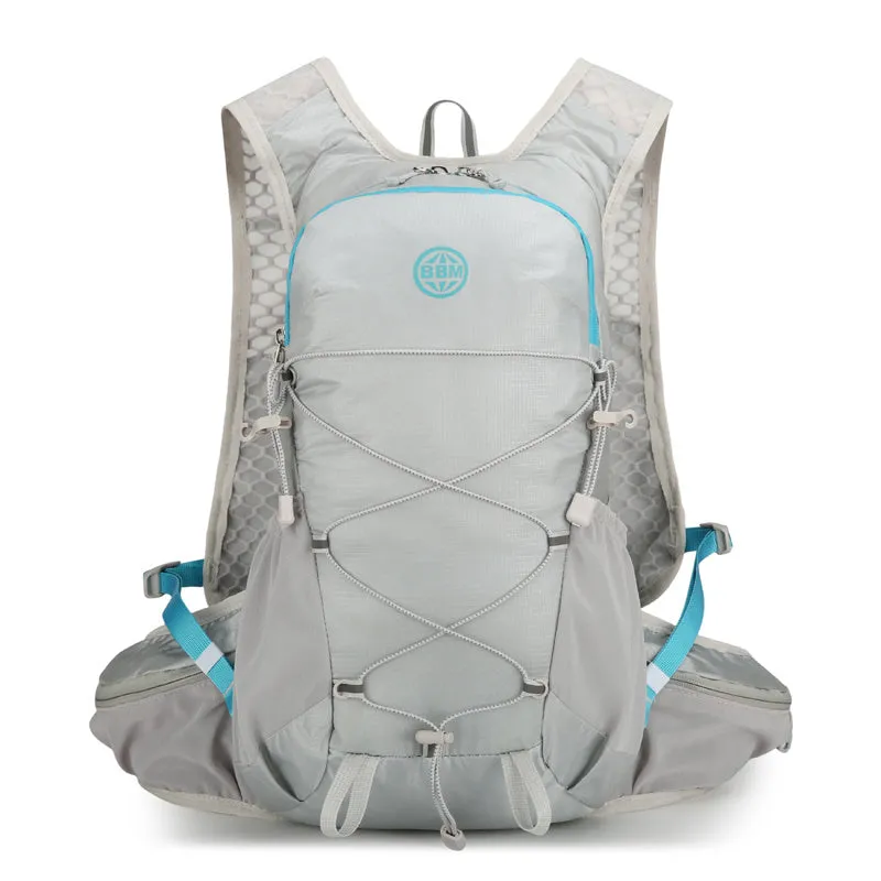 20L lightweight outdoor cycling hiking backpack in blue with multiple compartments and breathable back panel