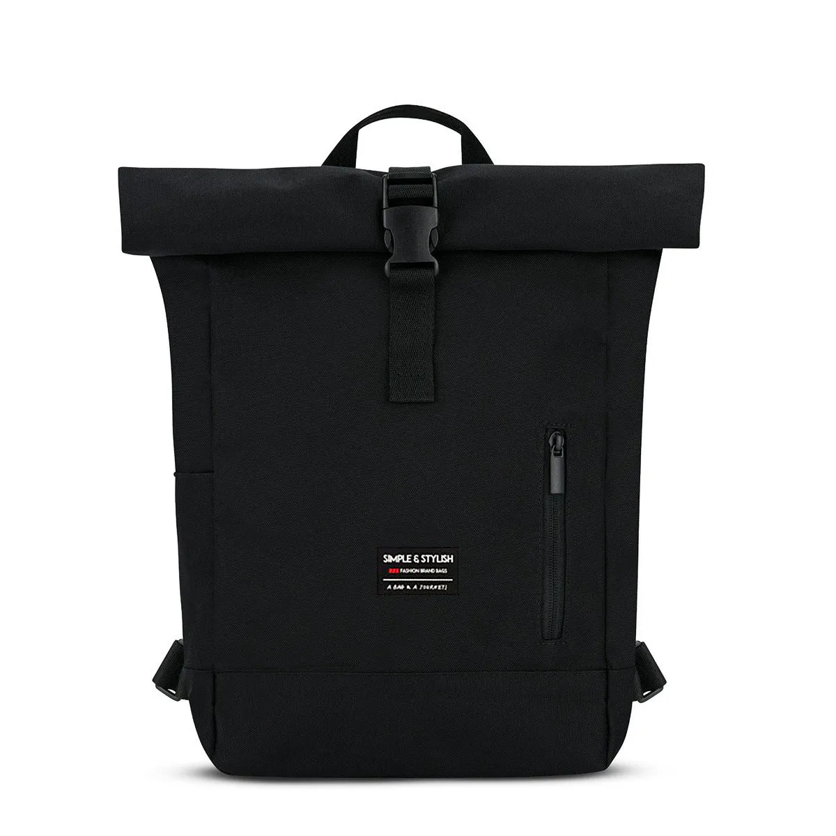 Women's expandable Oxford cloth backpack in black, roll size 50x35x12 cm