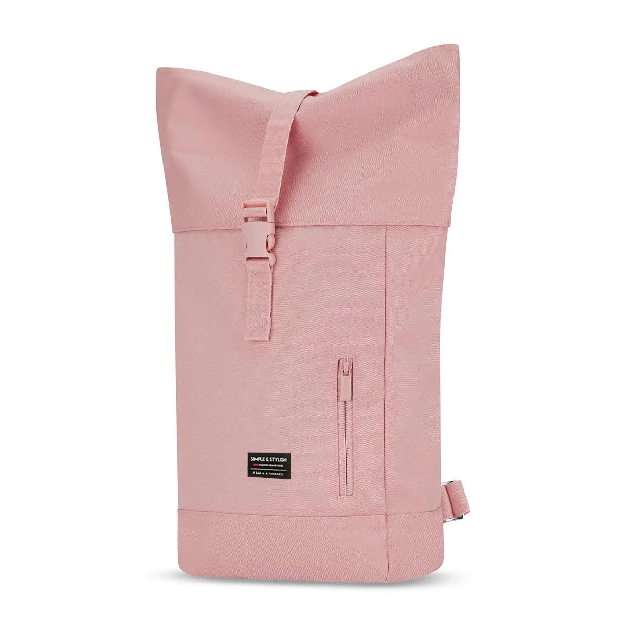 Women's expandable Oxford cloth backpack in black, roll size 50x35x12 cm
