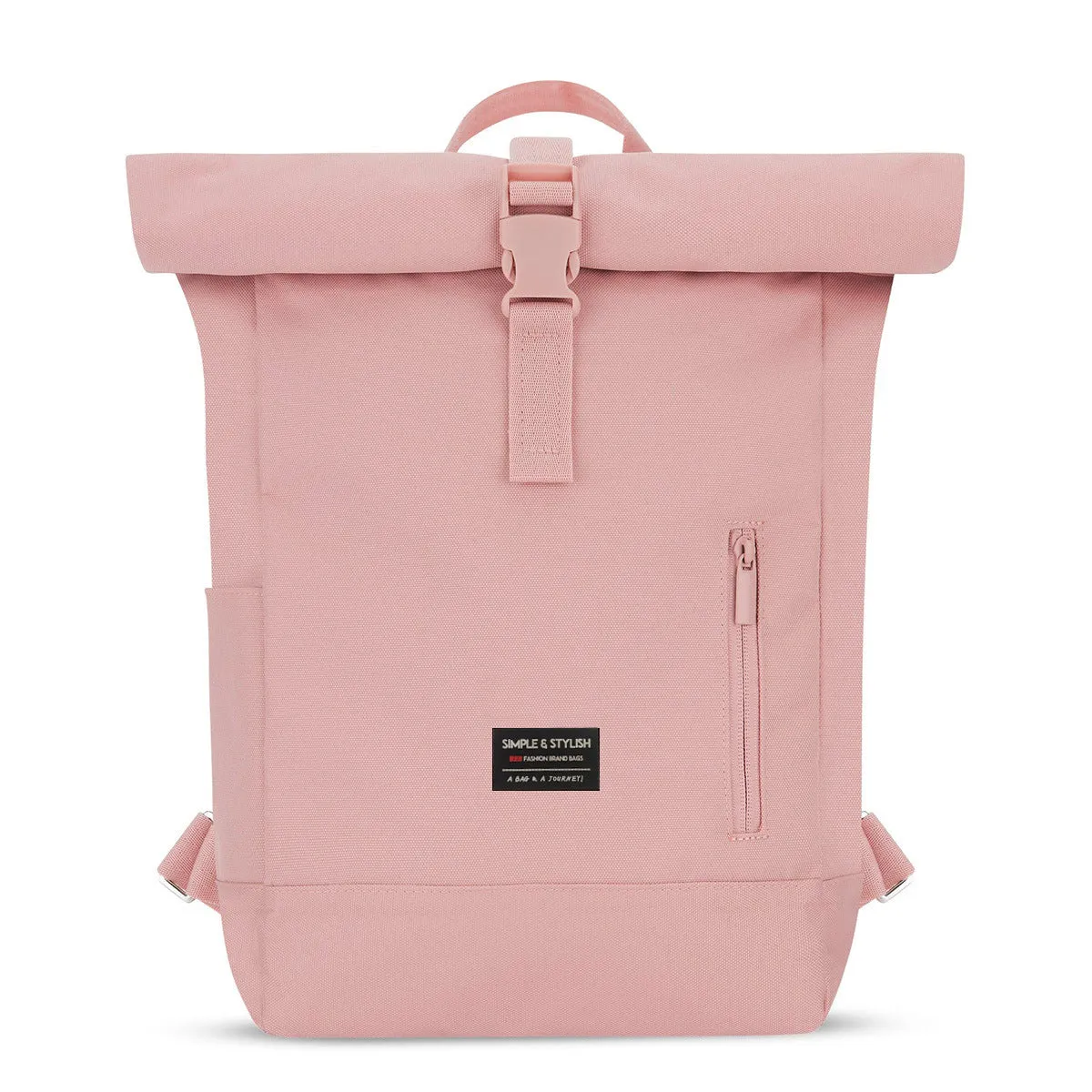 Women's expandable Oxford cloth backpack in black, roll size 50x35x12 cm