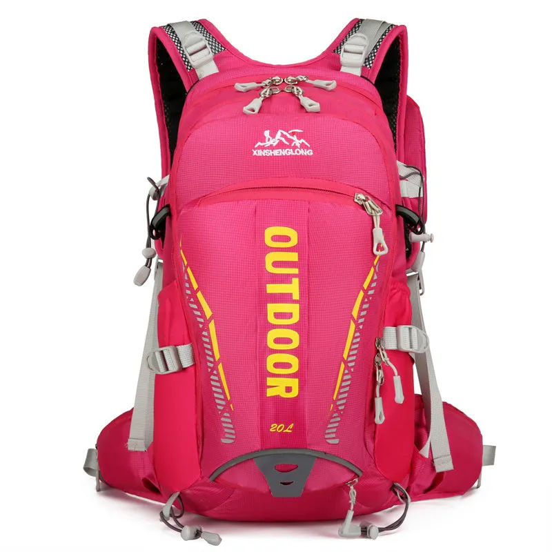 Multi-colour outdoor hiking bag with suspended support system for cycling and travel