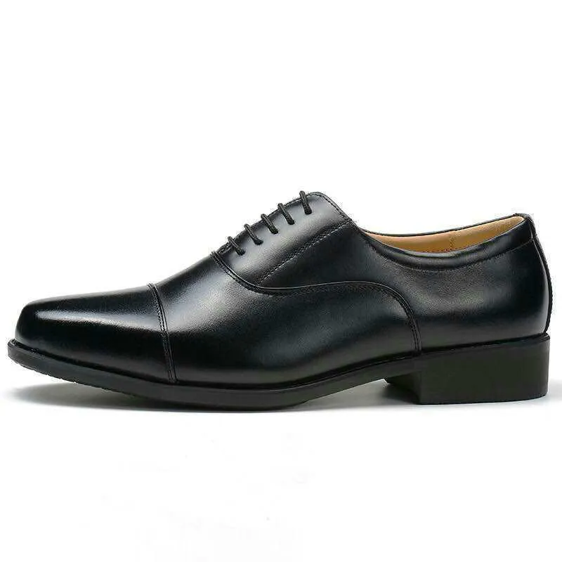 Men's mesh three connector business casual lace-up leather shoes with PU upper and rubber sole, round toe, size 38-46