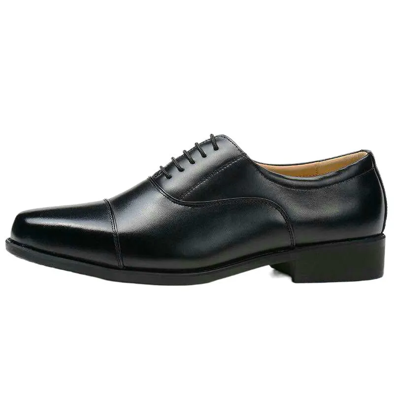 Men's mesh three connector business casual lace-up leather shoes with PU upper and rubber sole, round toe, size 38-46