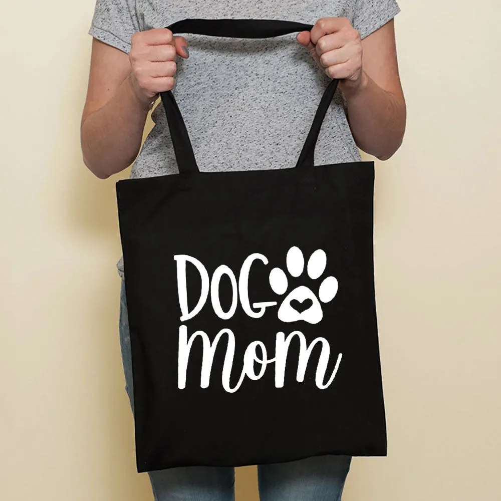 Sausage dog printed canvas bag in black with white dog design on front, sturdy tote for everyday use