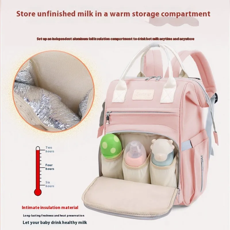 Large-capacity multi-compartment thermal insulation backpack in nylon fabric, available in multiple colours