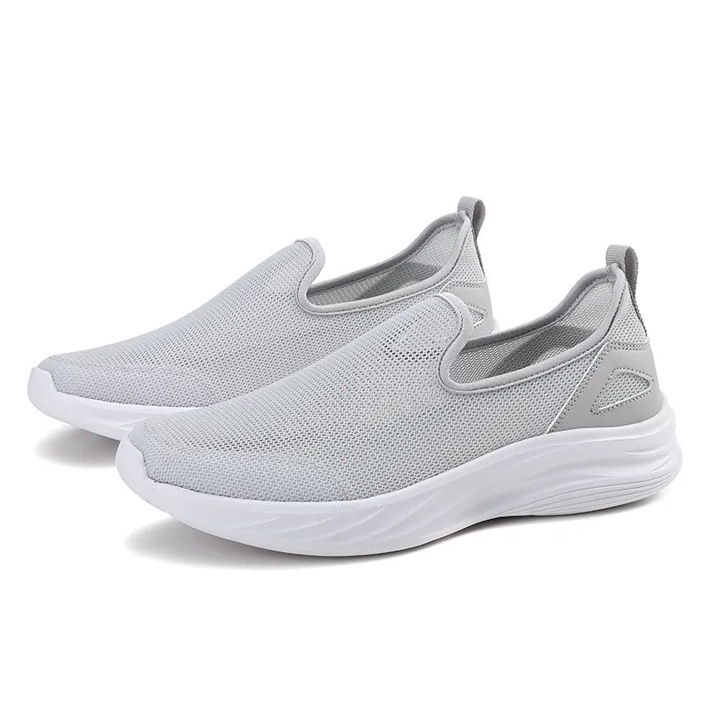 Lazy Hollow Breathable Mesh Cloth Shoes in black, flat heel, round toe, mesh upper